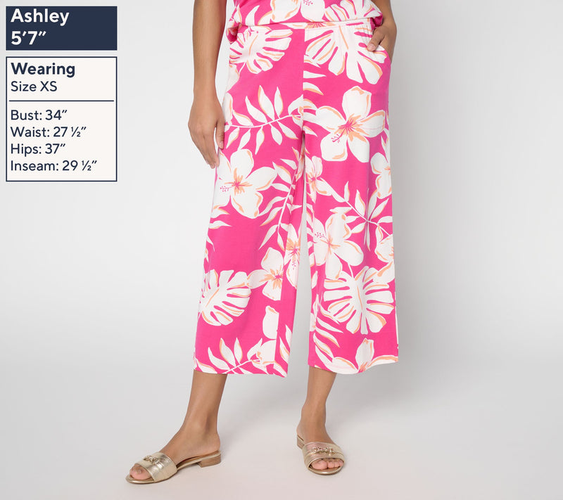 Denim & Co. Tall Beach Jersey Wide Leg Crop Pants — View 3