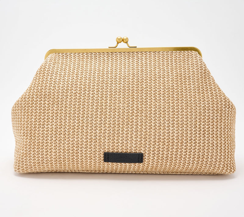 American Leather Co. Grace Embroidered Raffia Clutch — View 2
