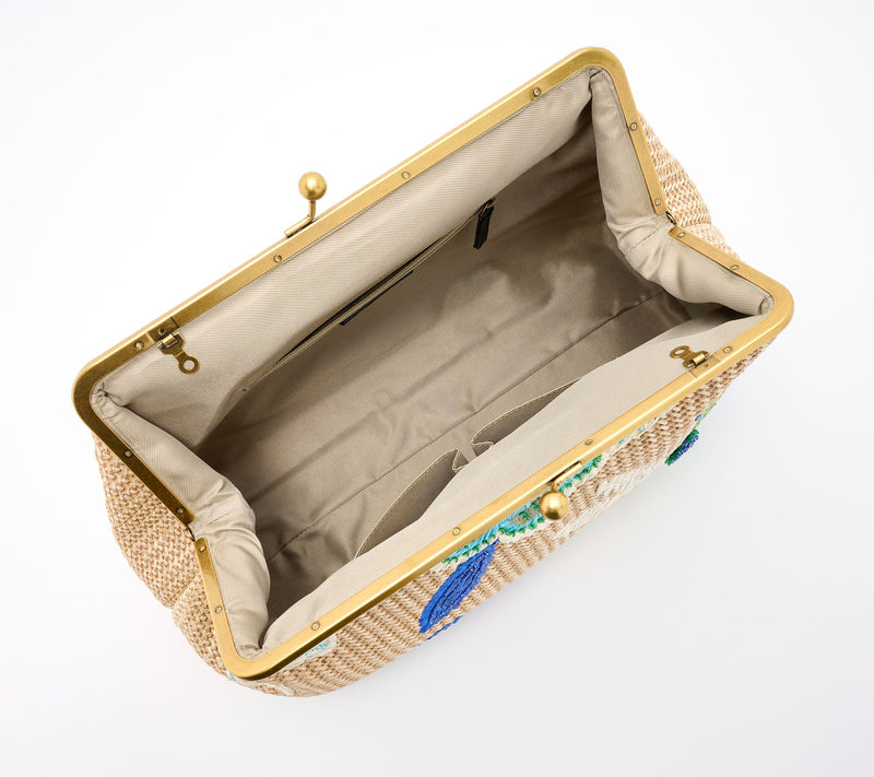 American Leather Co. Grace Embroidered Raffia Clutch — View 3