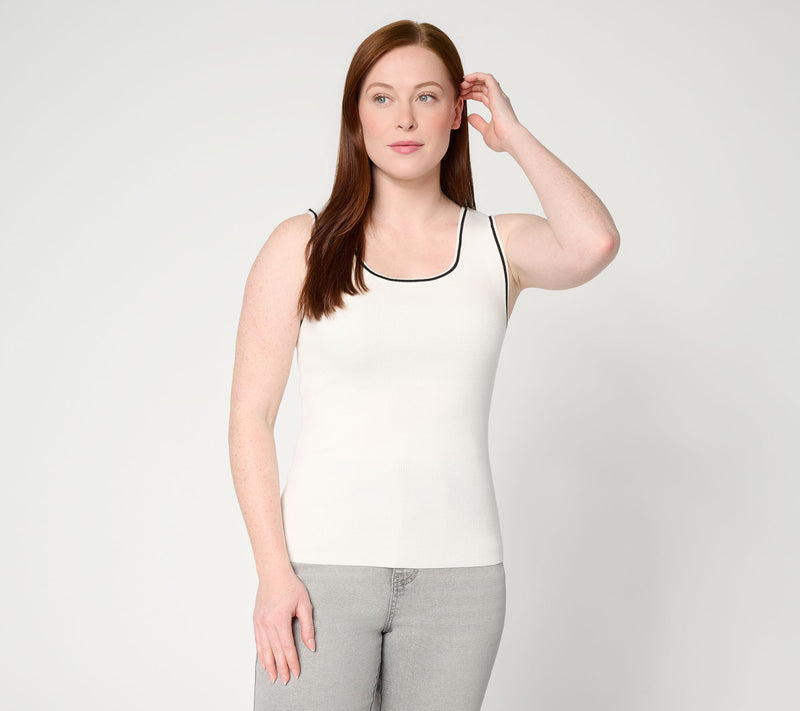 RM Studio x Rebecca Minkoff Compact Knit Luxe Tank with Trim — View 11