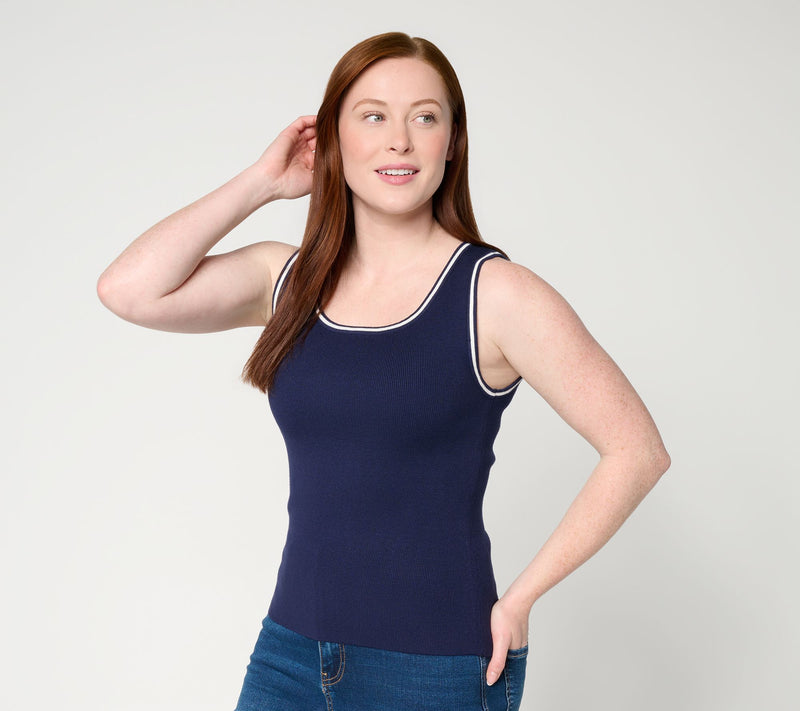 RM Studio x Rebecca Minkoff Compact Knit Luxe Tank with Trim — View 12