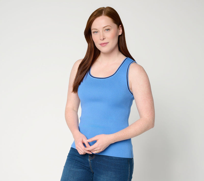 RM Studio x Rebecca Minkoff Compact Knit Luxe Tank with Trim — View 14