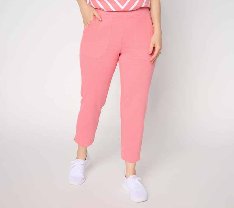 Denim & Co. Petite Textured Cotton Straight Leg Crop Pants — View 11