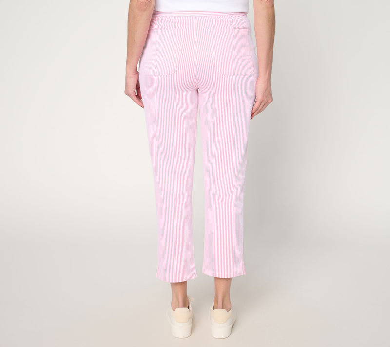 Denim & Co. Petite Knit Seersucker Pull-On Crop Pants — View 4