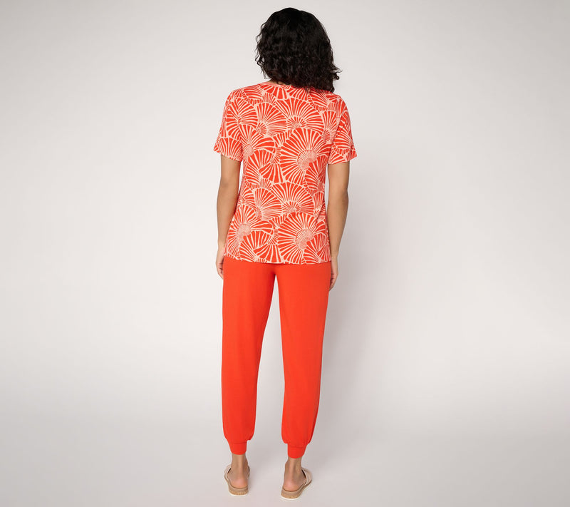 Anybody Regular Cozy Knit Printed Tee & Jogger Set — View 14