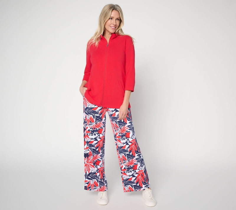 Denim & Co. Beach Jersey Regular Print or Solid Wide Leg Pants — View 5