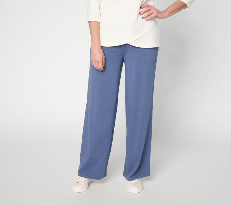 Denim & Co. Beach Jersey Regular Print or Solid Wide Leg Pants — View 14