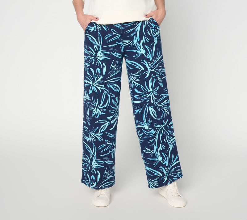 Denim & Co. Beach Jersey Tall Print or Solid Wide Leg Pants — View 16