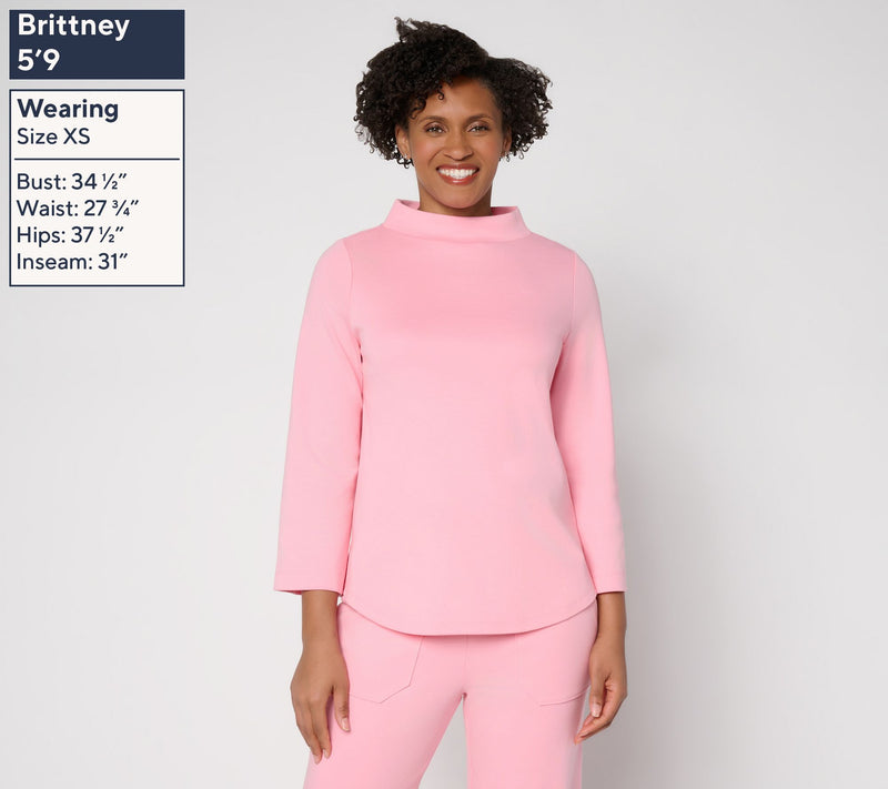 Martha Stewart Signature Petite Skylands Knit Bracelet Sleeve Top — View 5