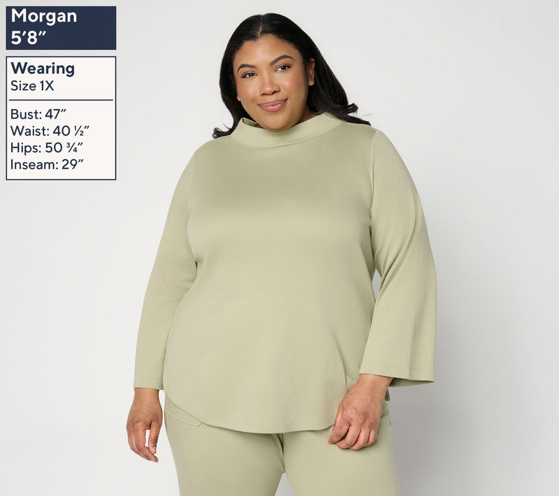 Martha Stewart Signature Petite Skylands Knit Bracelet Sleeve Top — View 4