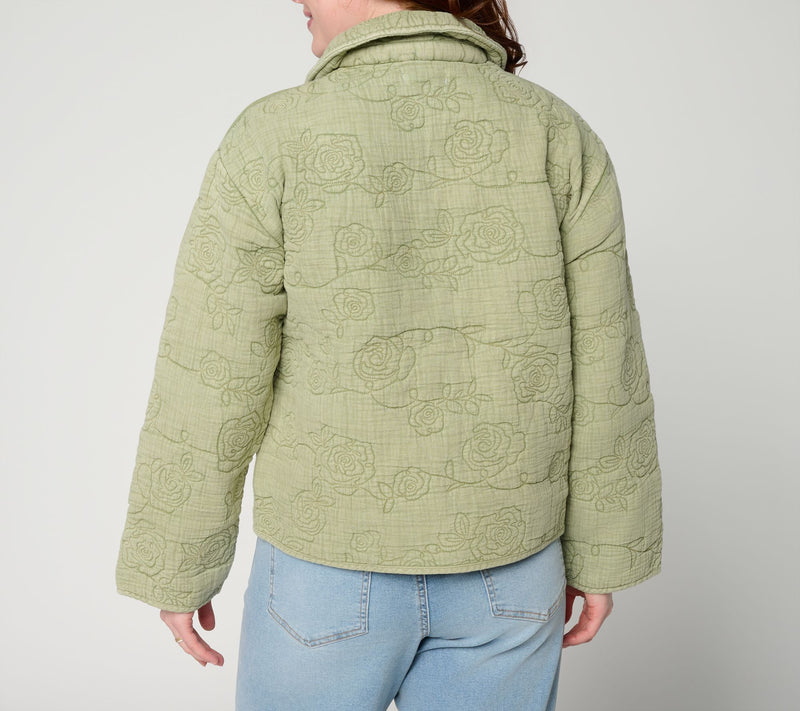 Me by Jennie Garth 100% Cotton Embroidered Novelty Jacket — View 3