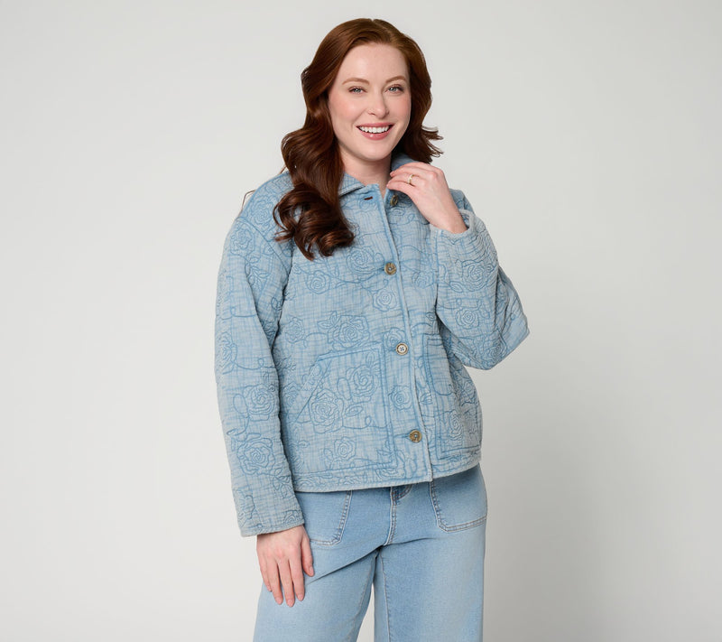 Me by Jennie Garth 100% Cotton Embroidered Novelty Jacket — View 11