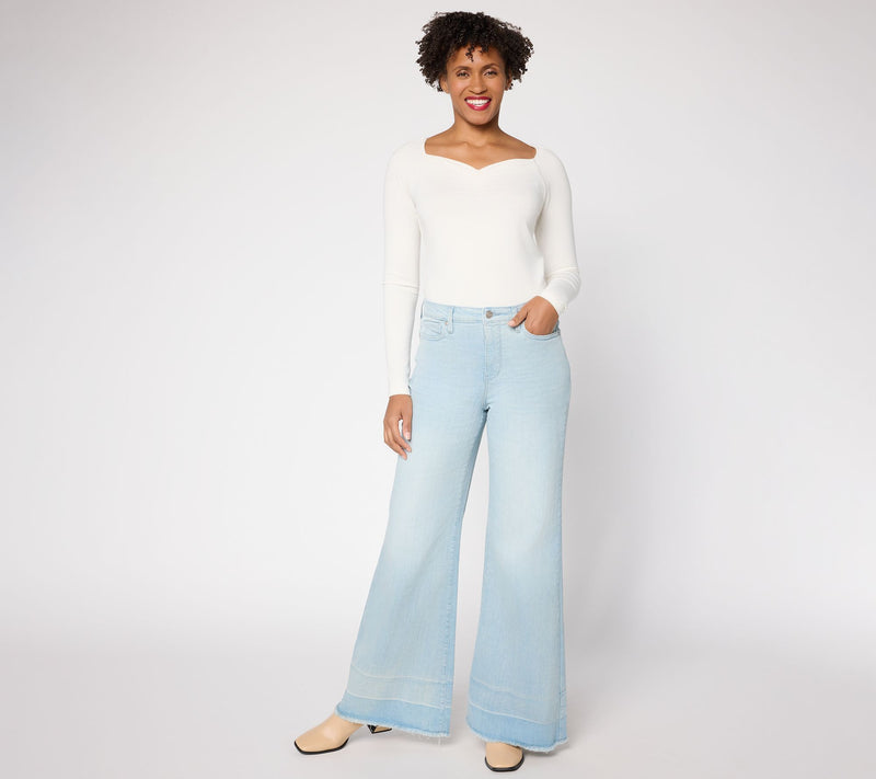 NYDJ Mia Palazzo Wide Leg Jeans with Released Hem — View 4