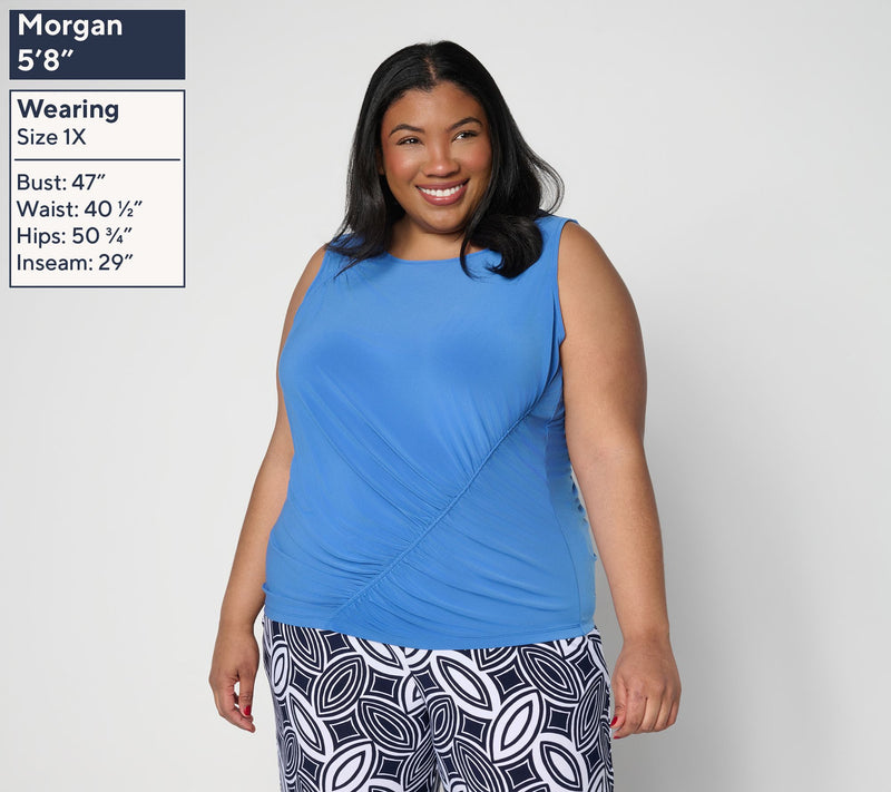 Dennis Basso Italia Knit Ruched Top — View 2