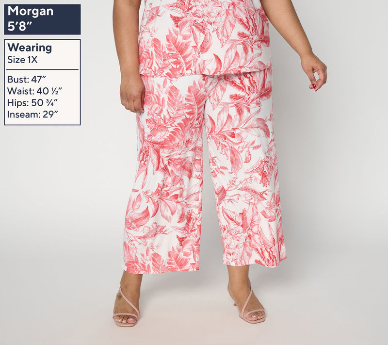 Dennis Basso Regular Printed Italia Knit Pull-On Crop Pant — View 2