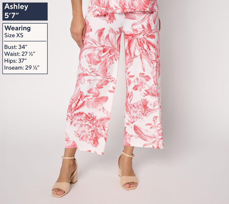 Dennis Basso Regular Printed Italia Knit Pull-On Crop Pant — View 3