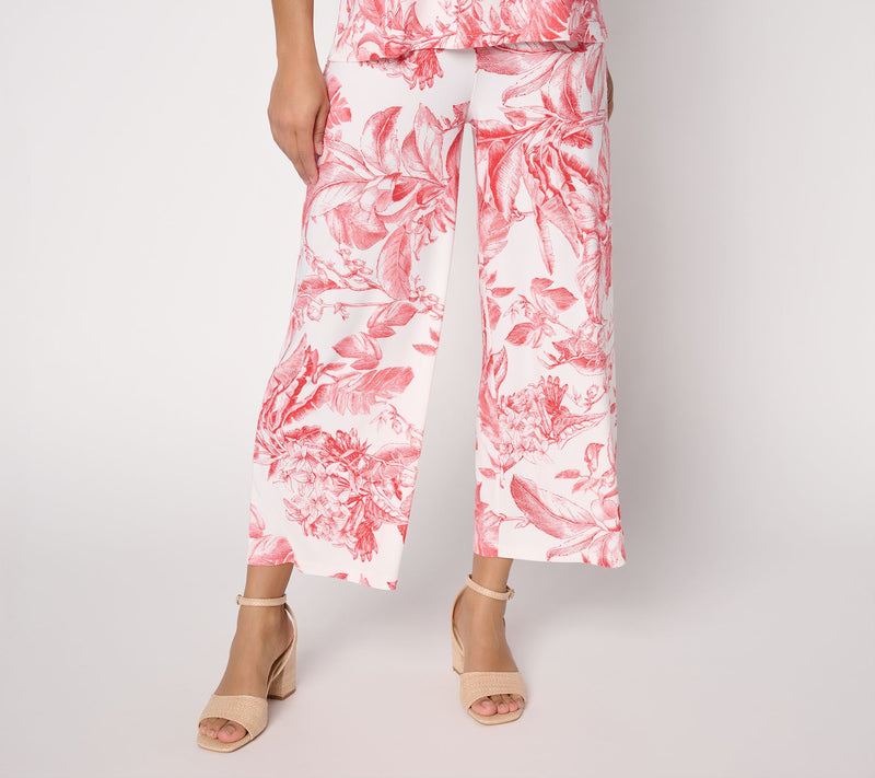 Dennis Basso Petite Printed Italia Knit Pull-On Crop Pant — View 14