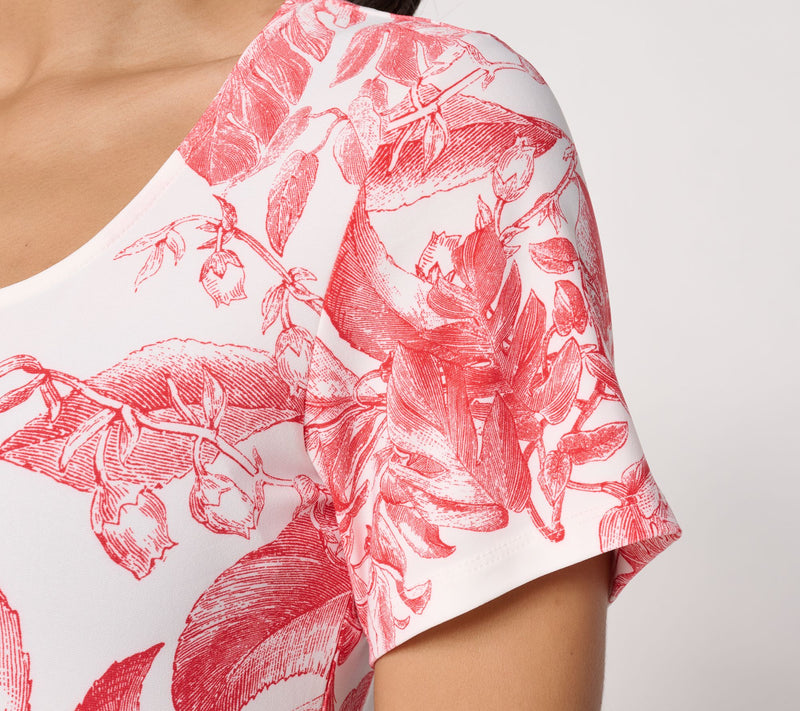 Dennis Basso Printed Italia Knit Short Sleeve Top — View 6
