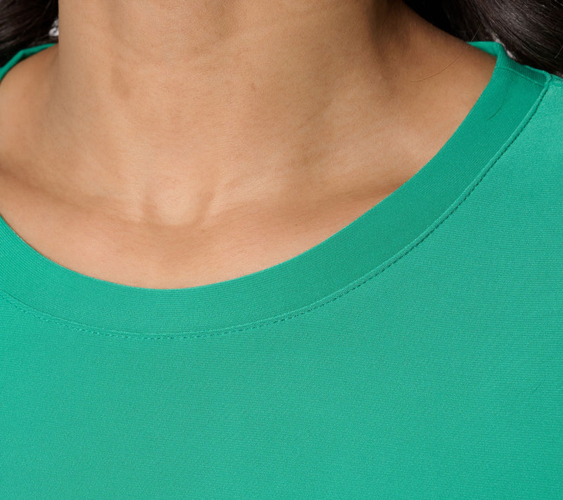 Dennis Basso Italia Knit Scoop Neck Elbow Sleeve Top — View 8