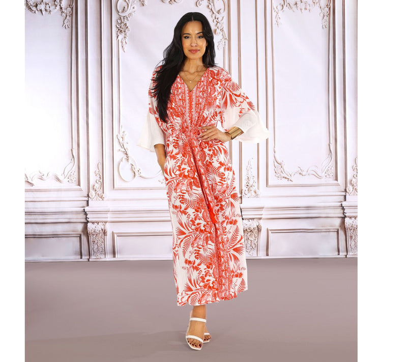 Dennis Basso Regular Printed Kaftan Dress — View 5
