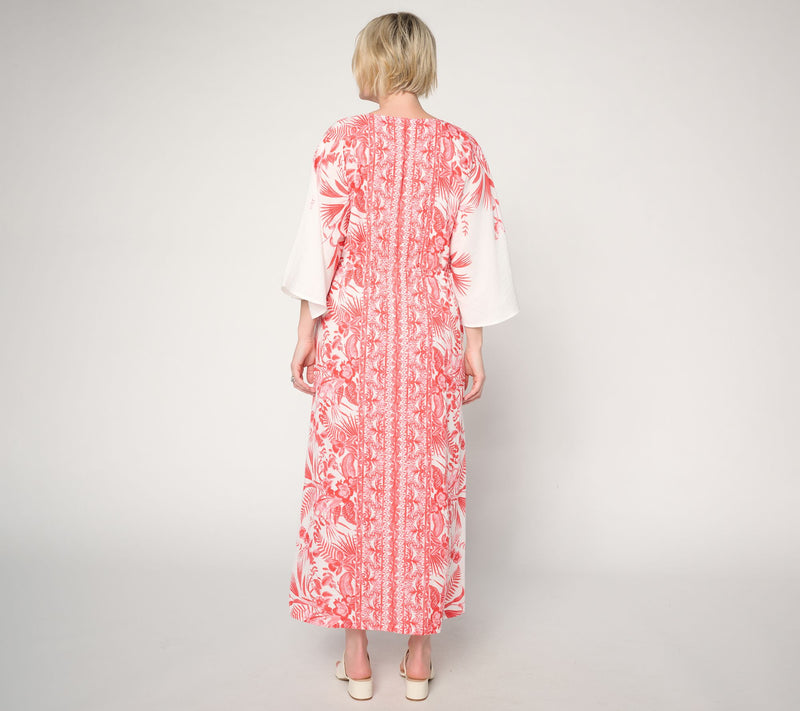 Dennis Basso Petite Printed Kaftan Dress — View 4