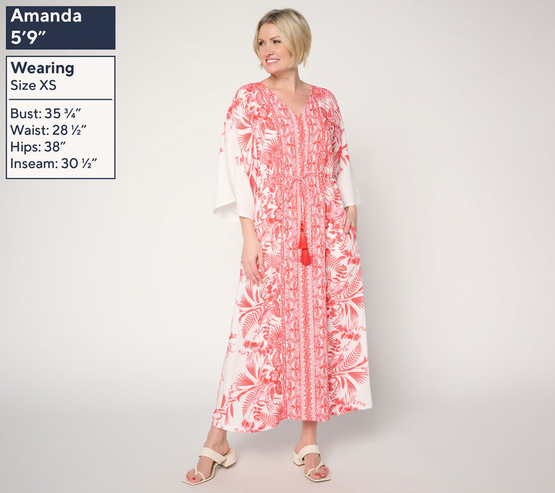 Dennis Basso Petite Printed Kaftan Dress — View 3