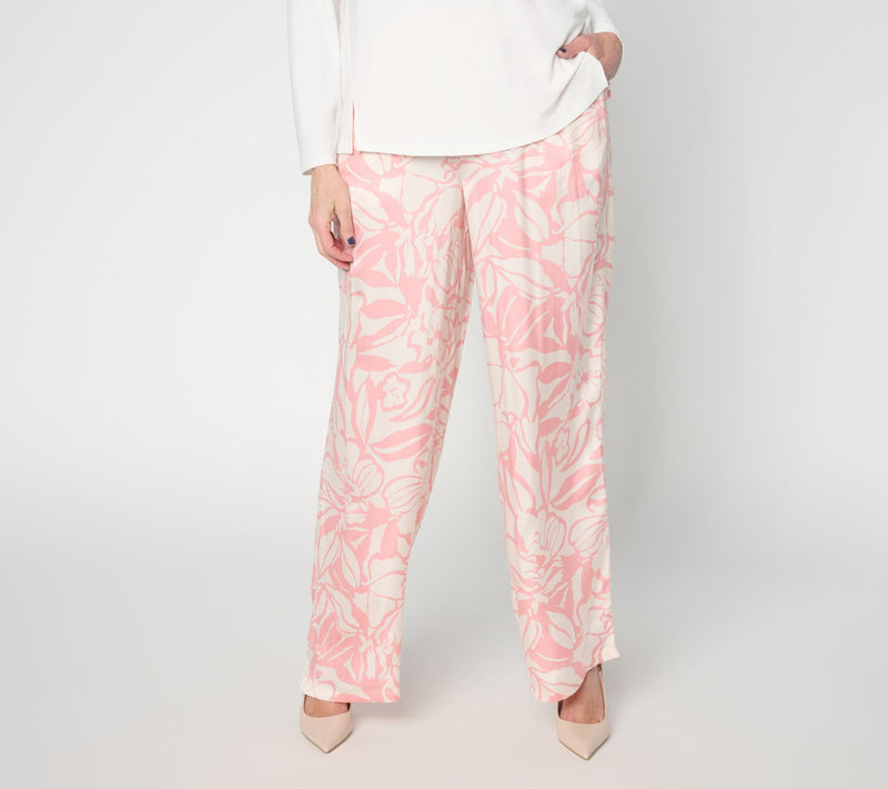 Dennis Basso Regular Printed Wide Leg Pull-On Pant — Main view