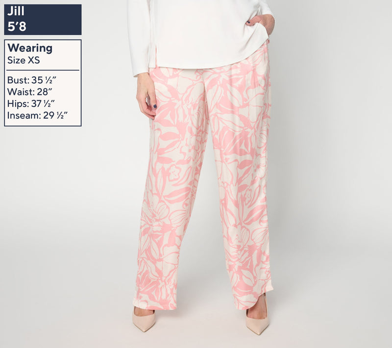 Dennis Basso Regular Printed Wide Leg Pull-On Pant — View 3