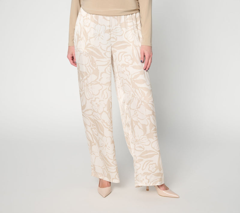 Dennis Basso Petite Printed Wide Leg Pull-On Pant — View 13