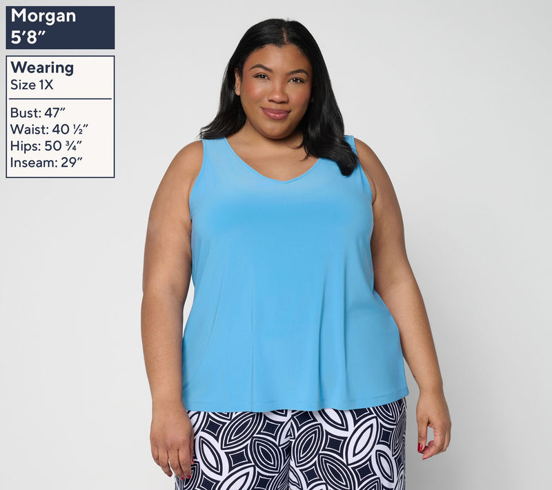 Dennis Basso Basics Italia Knit V-Neck Tank Top — View 2