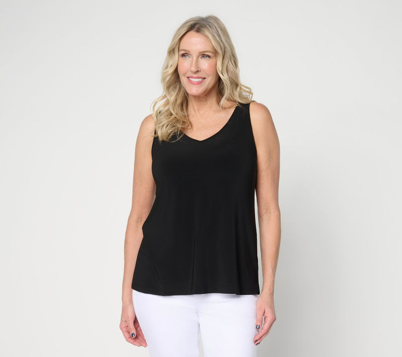 Dennis Basso Basics Italia Knit V-Neck Tank Top — View 11