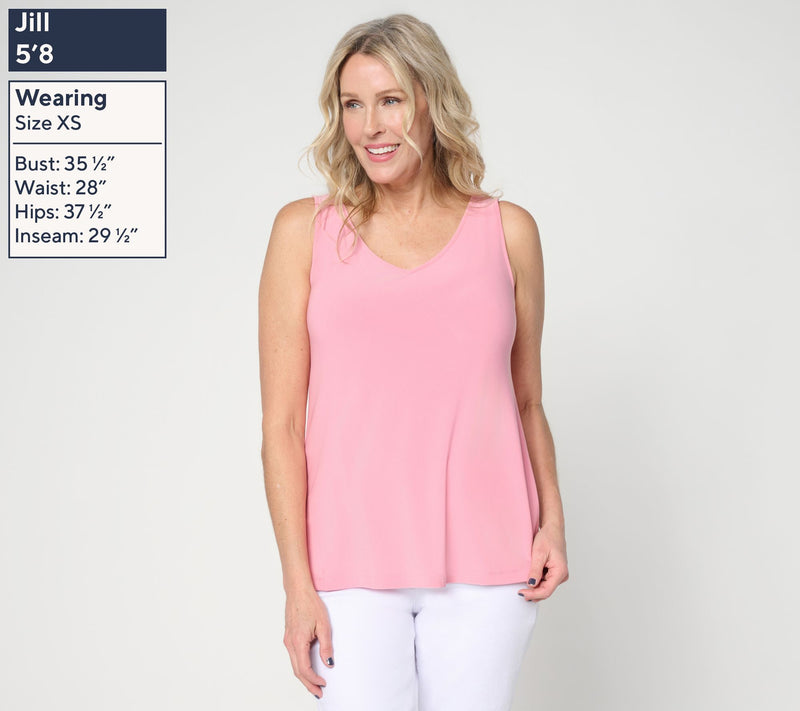 Dennis Basso Basics Italia Knit V-Neck Tank Top — View 3