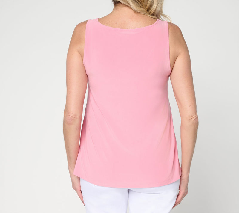 Dennis Basso Basics Italia Knit V-Neck Tank Top — View 4
