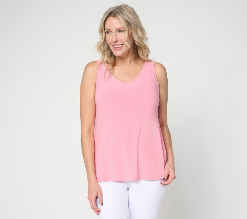 Dennis Basso Basics Italia Knit V-Neck Tank Top — View 14
