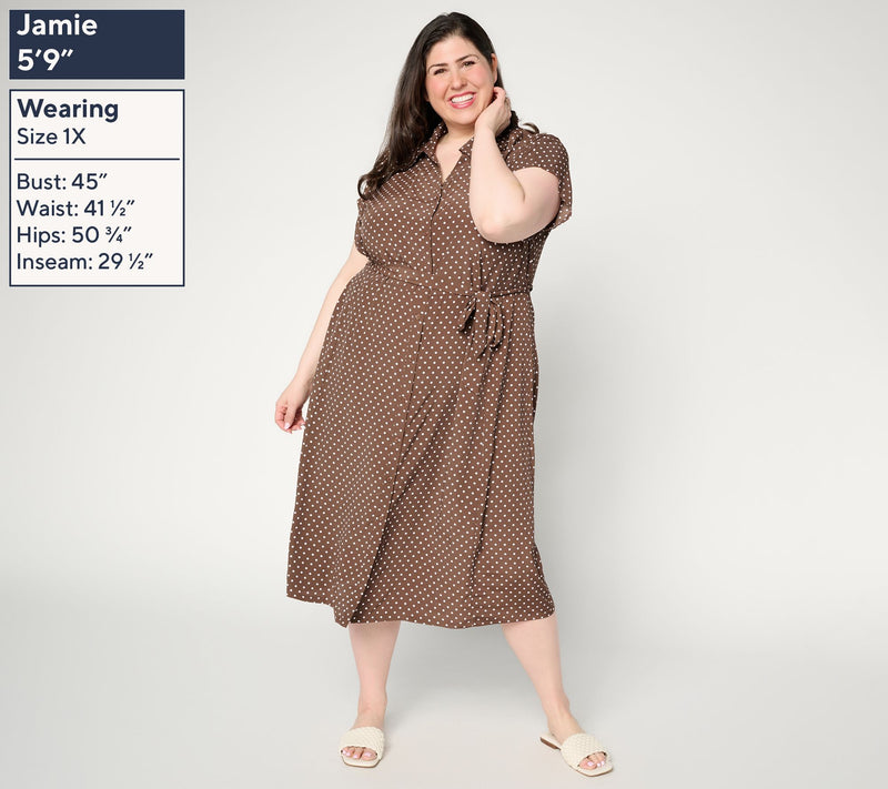 Dennis Basso Petite Printed Button Front Shirt Dress — View 2