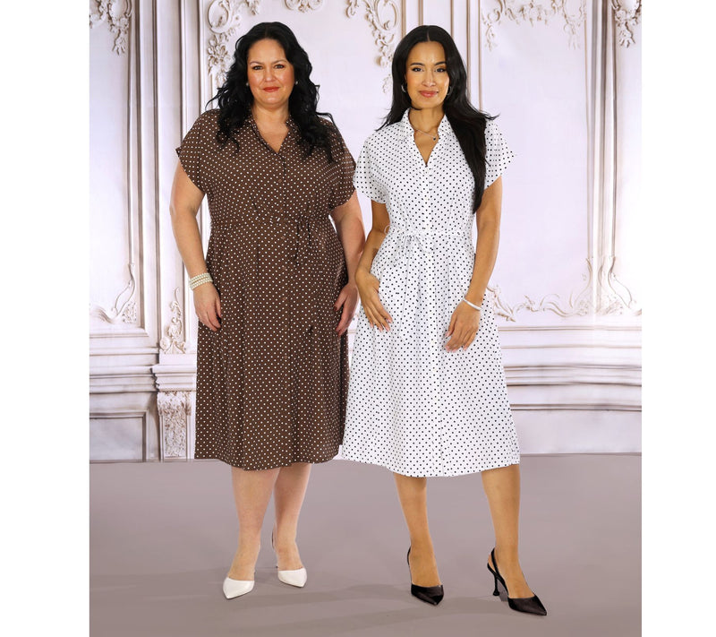Dennis Basso Petite Printed Button Front Shirt Dress — View 7
