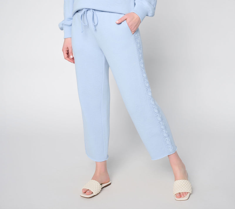 Peace Love World Boheme Regular Cropped Pants with Crochet Trim — View 2