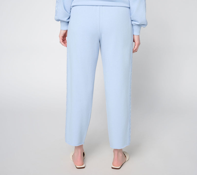 Peace Love World Boheme Petite Cropped Pants with Crochet Trim — View 8