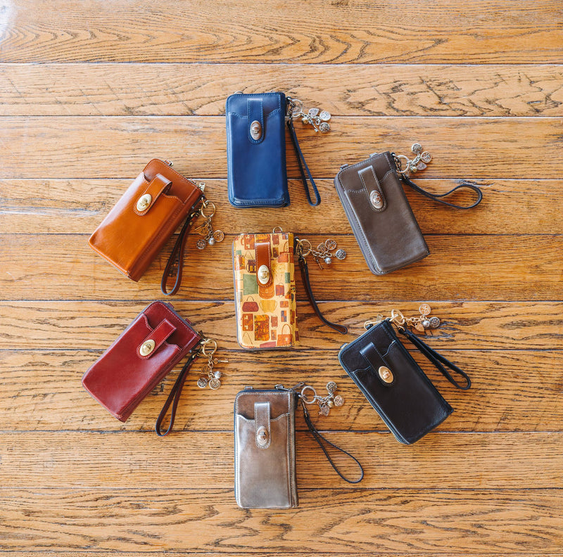 "As Is" Patricia Nash Amalia Leather Phone Crossbody with Charm — View 6
