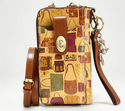 "As Is" Patricia Nash Amalia Leather Phone Crossbody with Charm