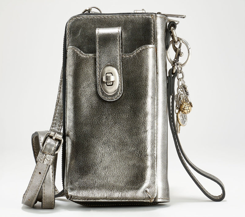 "As Is" Patricia Nash Amalia Leather Phone Crossbody with Charm — View 22