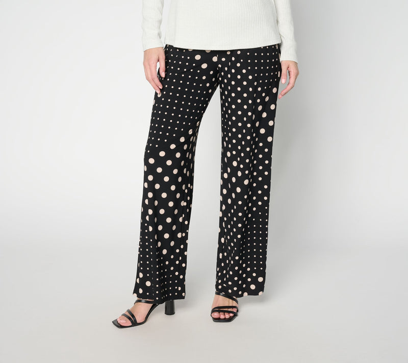 Attitudes by Renee Regular Printed Como Jersey Wide Leg Cabana Pant — View 12