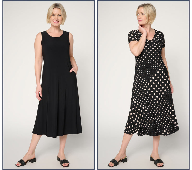 Attitudes by Renee Regular Pack of 2 Como Jersey Midi Dresses — View 11
