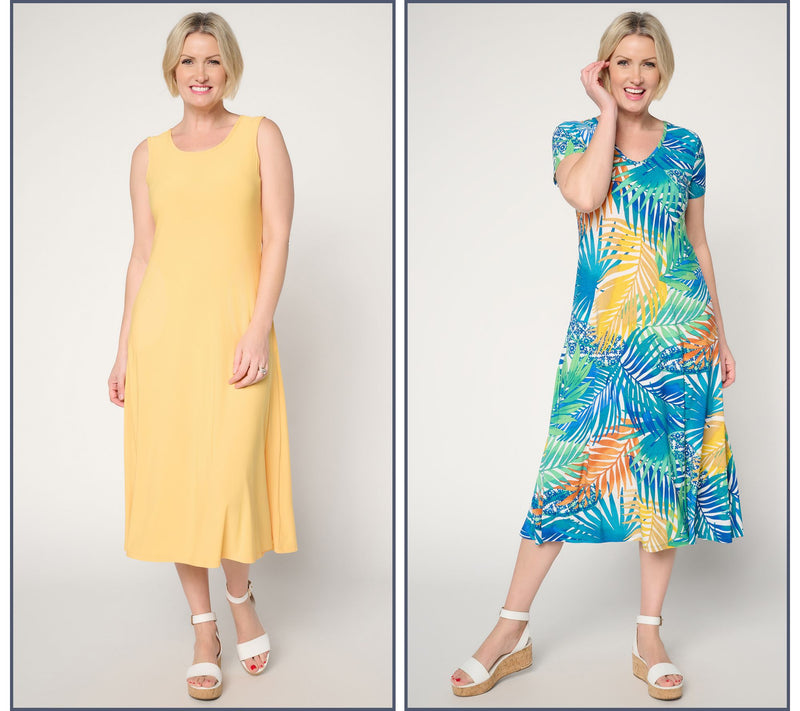 Attitudes by Renee Tall Pack of 2 Como Jersey Midi Dresses — View 11