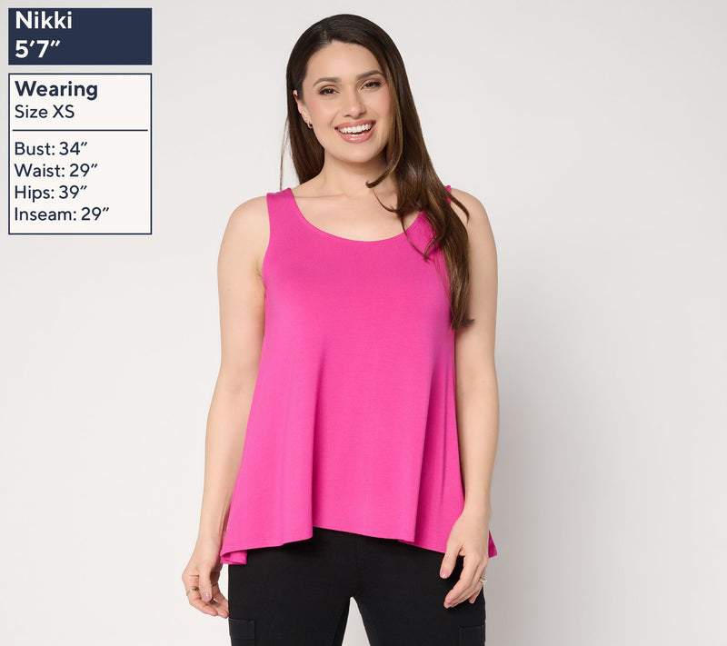 Attitudes by Renee Knit High-Low Sleeveless Top — View 3