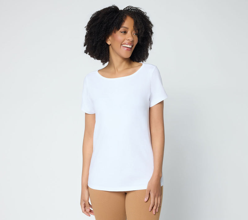 Attitudes by Renee Washed Cotton Jersey Bow Back Top — View 12
