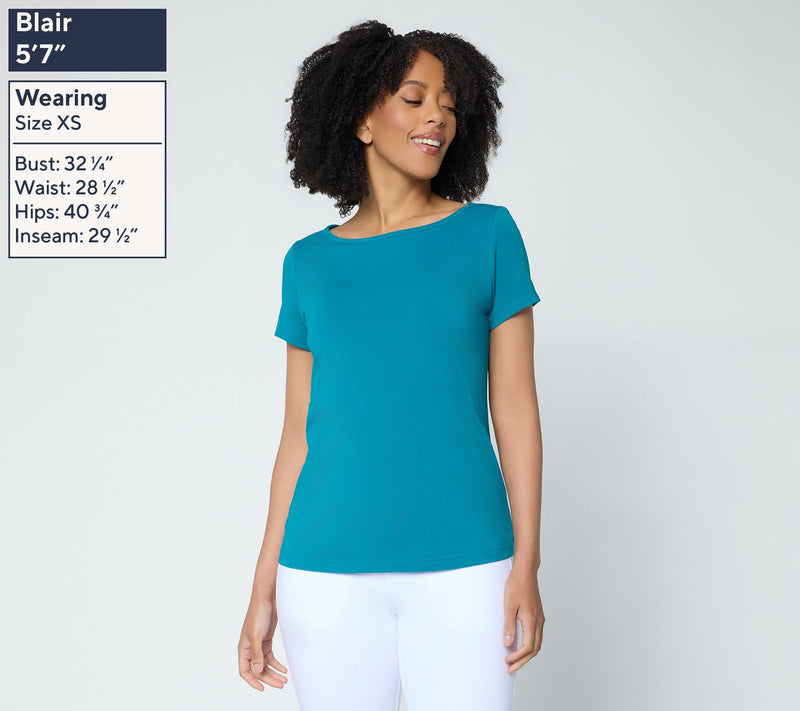 Attitudes by Renee Washed Cotton Jersey Bow Back Top — View 3