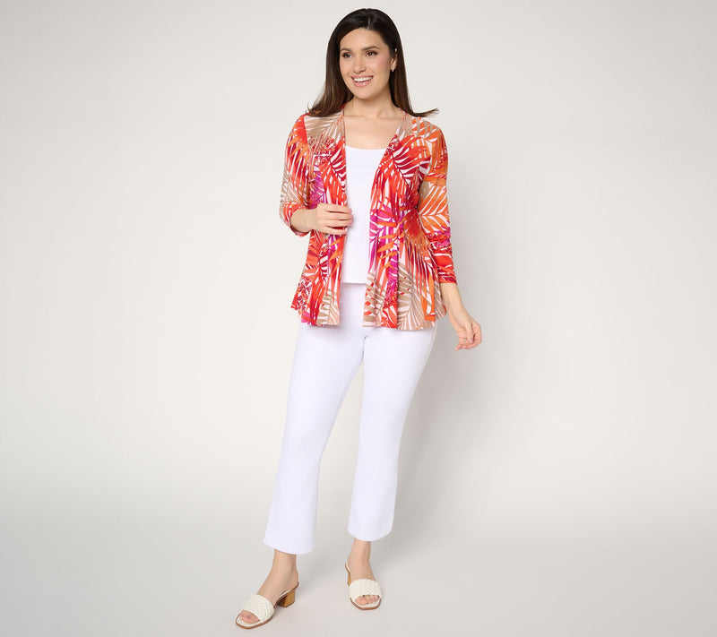 Attitudes by Renee Printed Como Jersey Topper — View 5