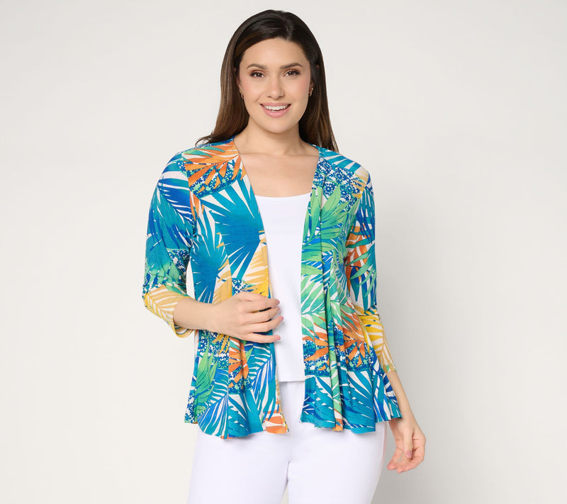Attitudes by Renee Printed Como Jersey Topper — View 14