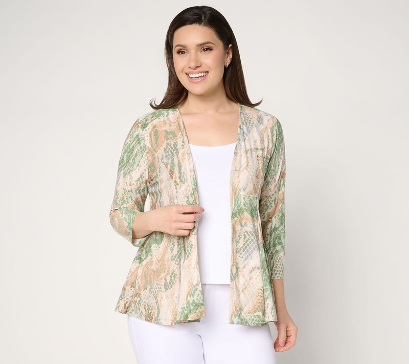Attitudes by Renee Printed Como Jersey Topper — View 15